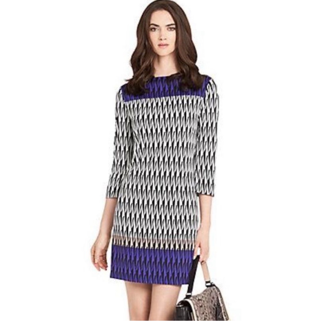 Diane Von Furstenberg Silk Jersey Ruri Shift Dress 8 New